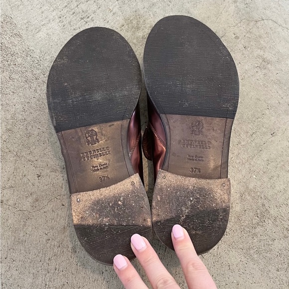 Brunello Cucinelli Metallic Patent Leather Loafers - Picture 9 of 10